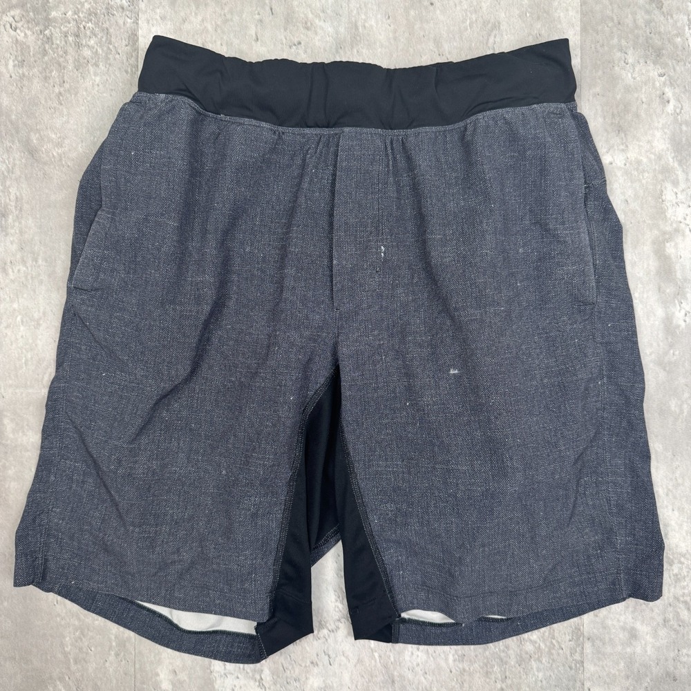 Lululemon T.H.E. Shorts Men's L Gray Athletic Training Gym Running Zip Pocket